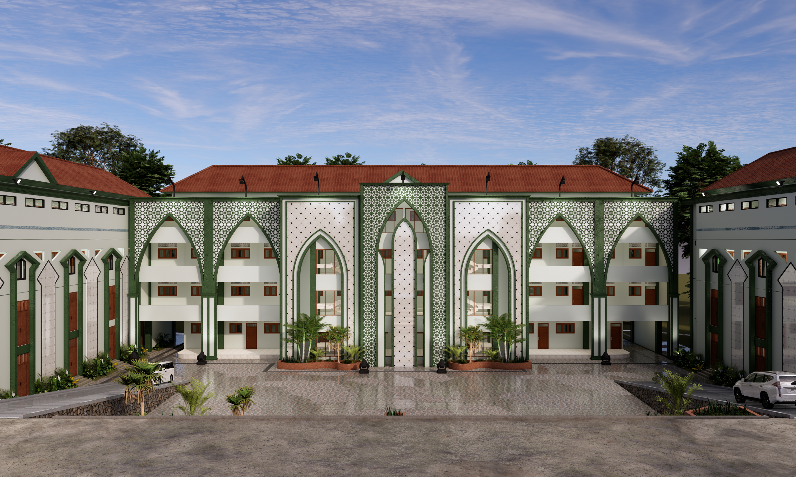 desain gedung sekolah islami modern